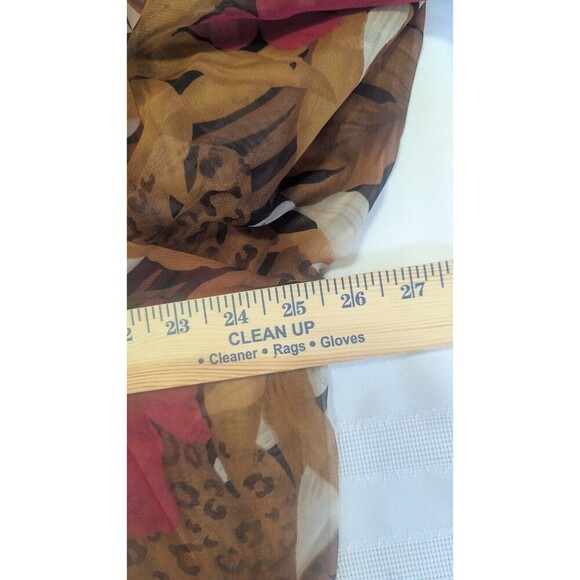 Worthington Woman 2X Sheer Button Front Tunic Duster Top Floral Animal Print - Picture 6 of 7